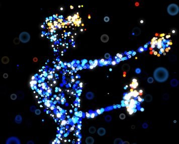 a blurry image of a baseball player swinging a bat